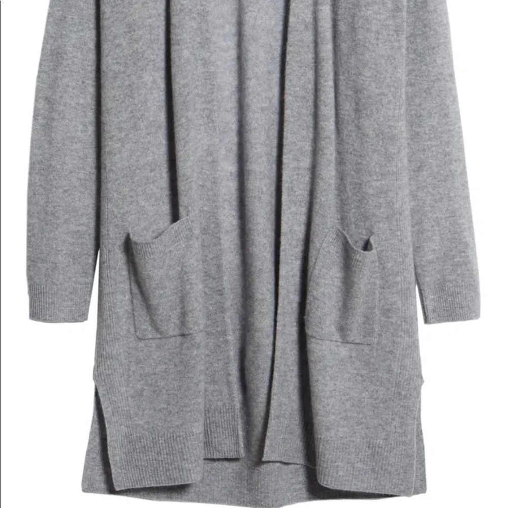 :HALOGEN: Rib Knit Wool & Cashmere Cardigan - Picture 3 of 8